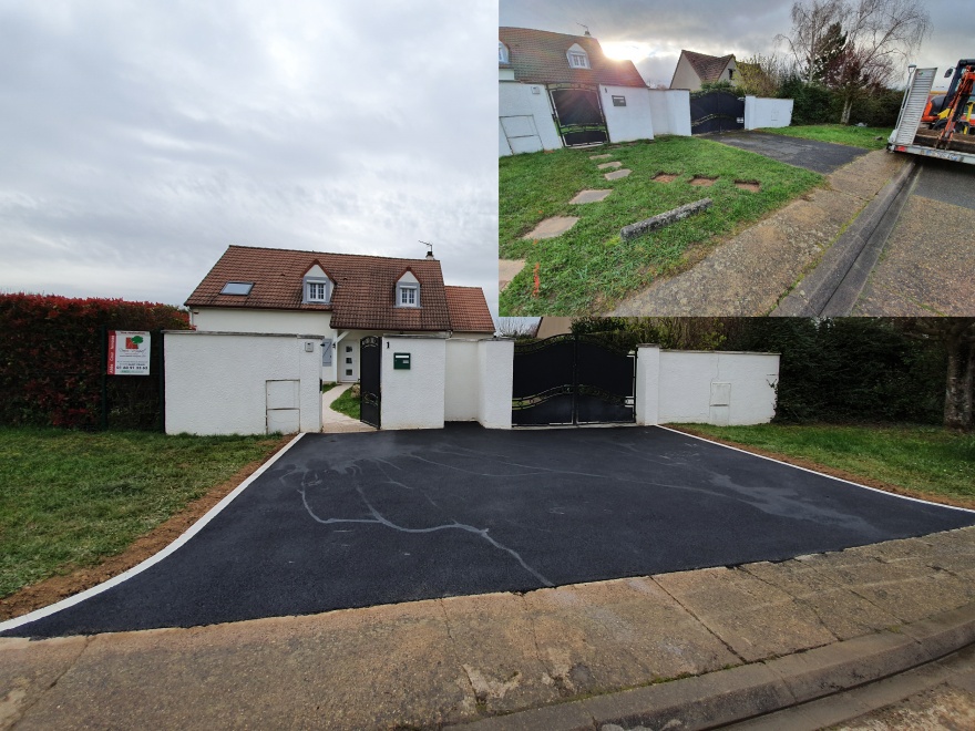 Cration Alle de garage en enrob  chaud et Pav la couture  chevannes conue le 11/01/2021