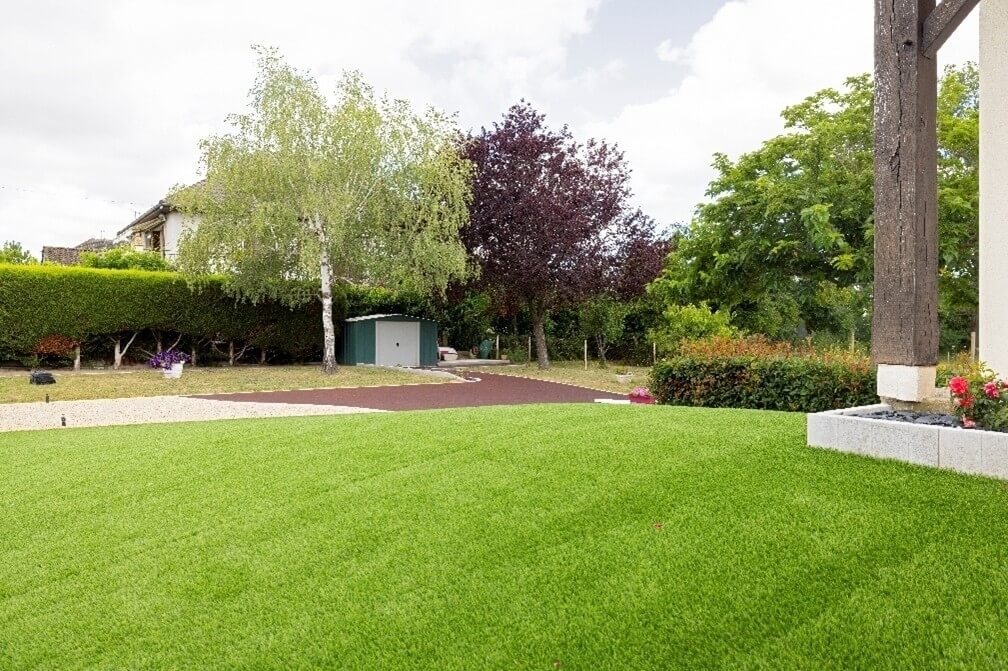 R�alisation All�e de garage en Alv�ostar� Beige ,  Stardraine� Rouge ,  Cour en Dm green  - Allier