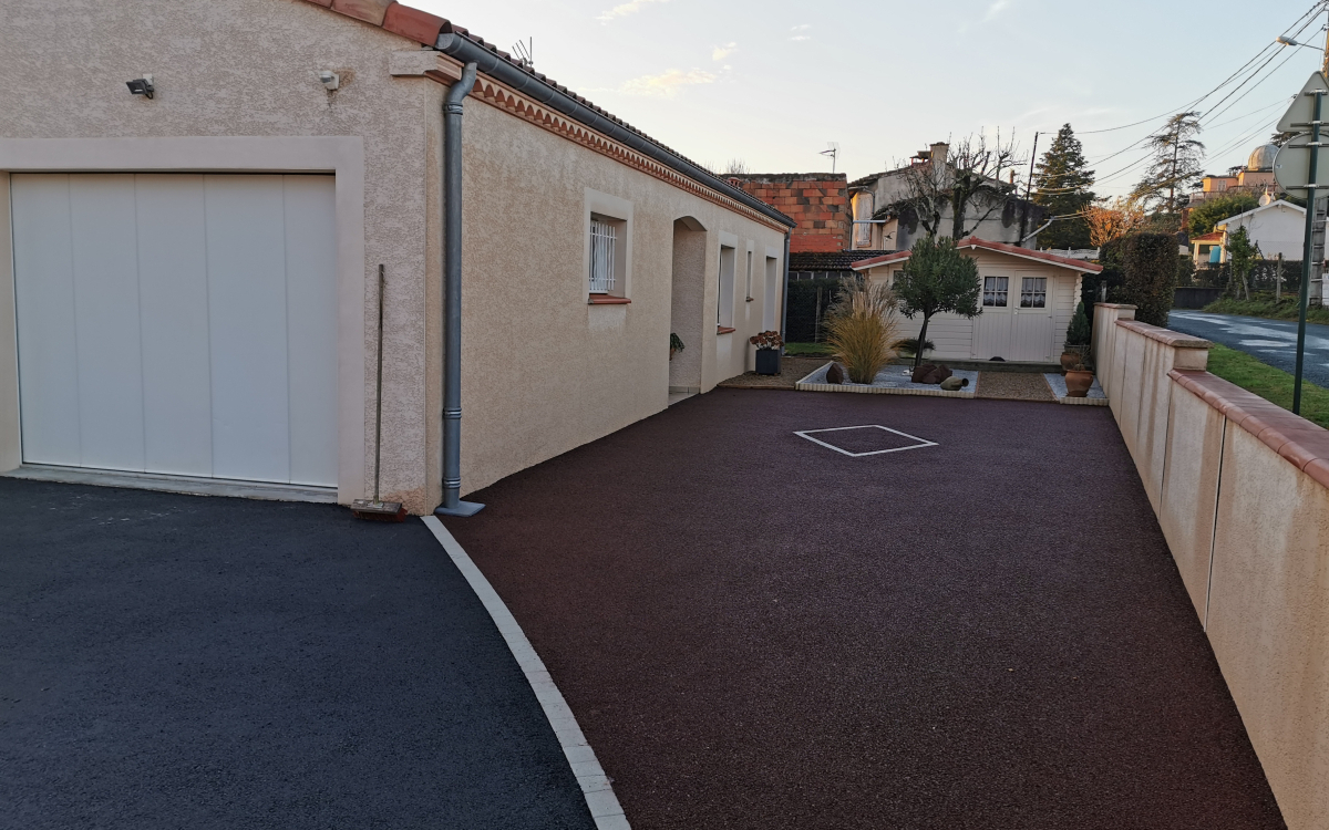 Ralisation Alle de garage en Stardraine et enrob noir  chaud - Tarn cre le 10/02/2020