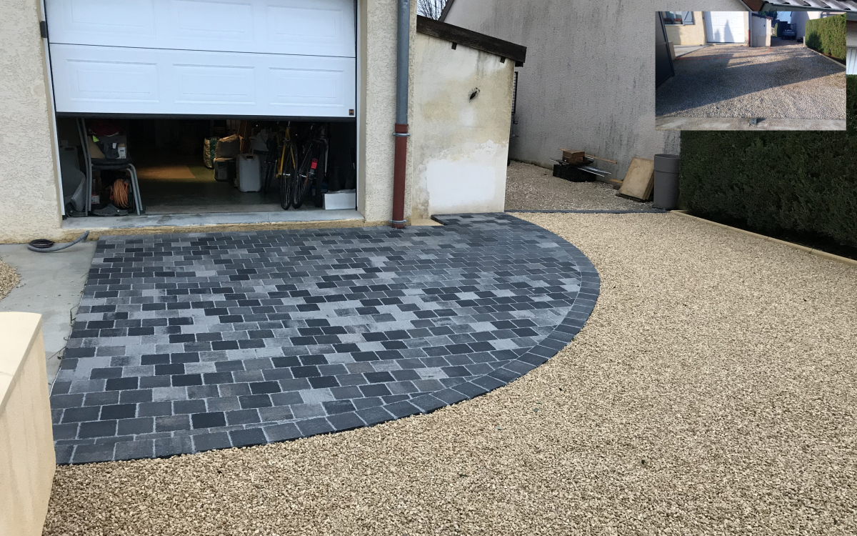 Cr�ation All�e de garage en Alv�ostar� et pavage � Gevrey-Chambertin r�alis�e le 20/02/2018