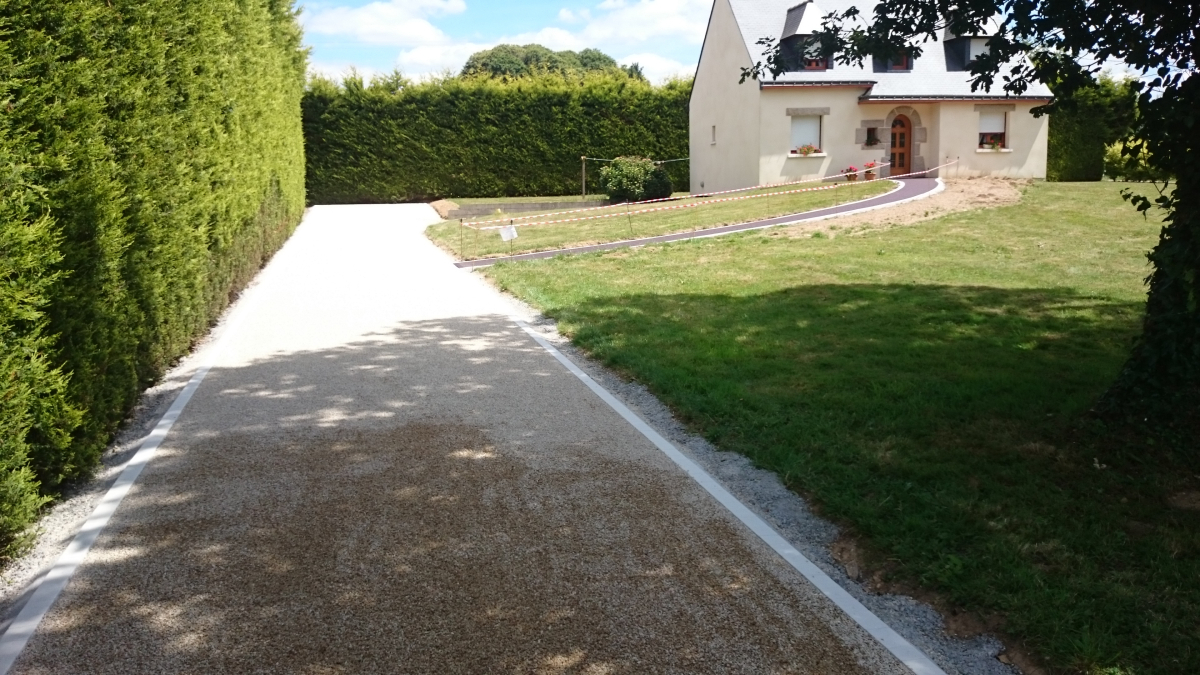 Ralisation Chemin en Gravistar et Pav la couture  Guer conue le 26/03/2021