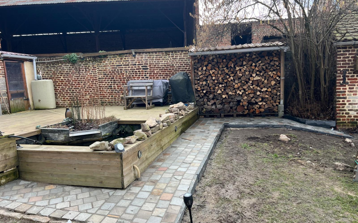 Cr�ation Chemin en pavage pierre naturelle Kandla � Verchain-Maugr� r�alis�e le 05/03/2025