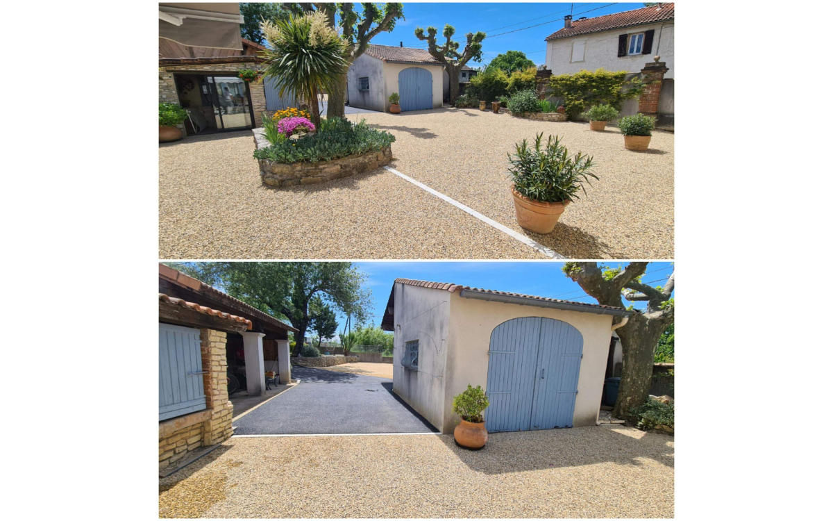 Cration Cour en Alvostar, enrob  chaud et Gravistar  Salindre conue le 26/05/2021