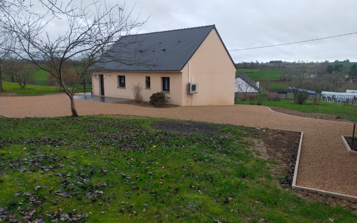 Ralisation Cour en Gravistar et pavage dallage - Manche cre le 10/03/2023