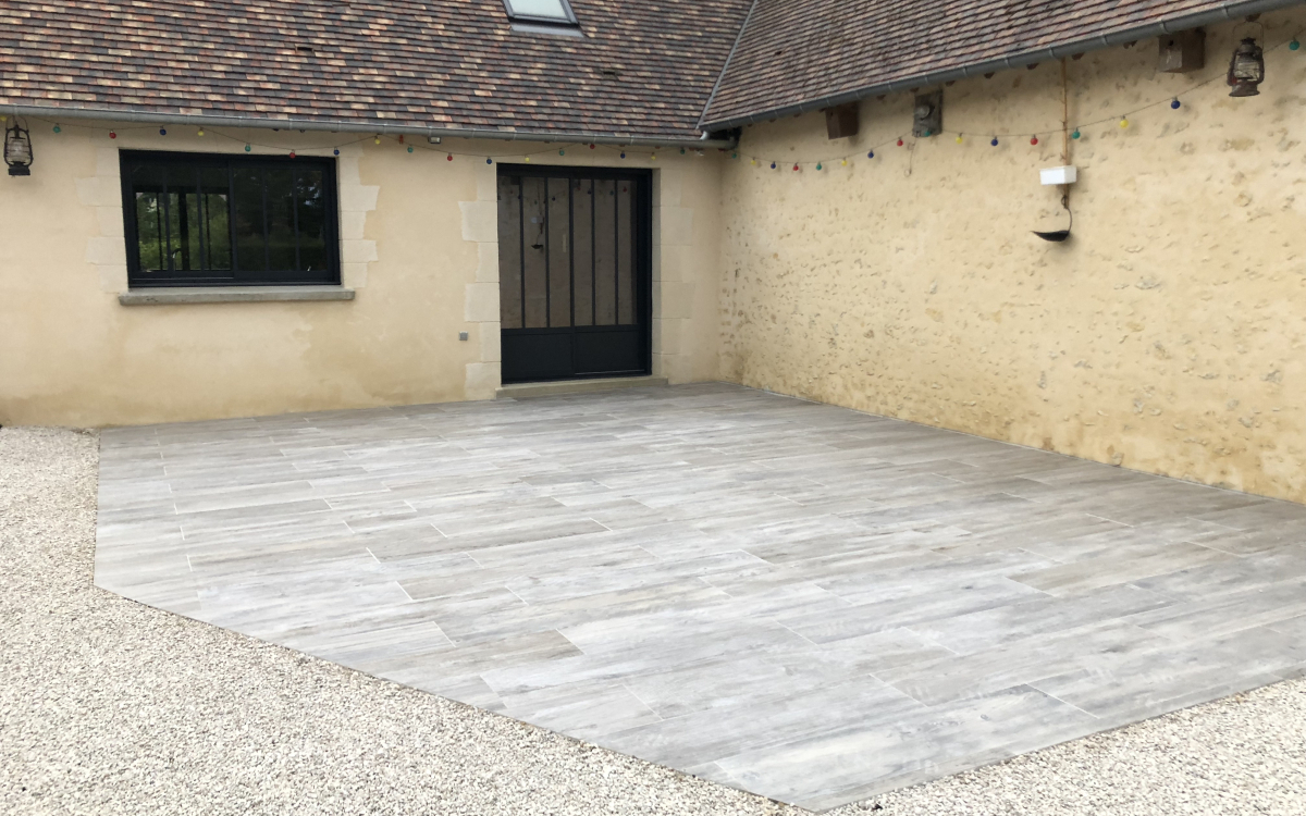 Conception Terrasse en dallage - Entreprise Lowe   Le Gue de la Chaine cre le 23/08/2018