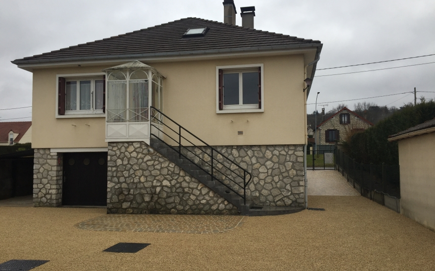 Conception Cour en Alvostar et pavage  Morigny-Champigny cre le 01/05/2025
