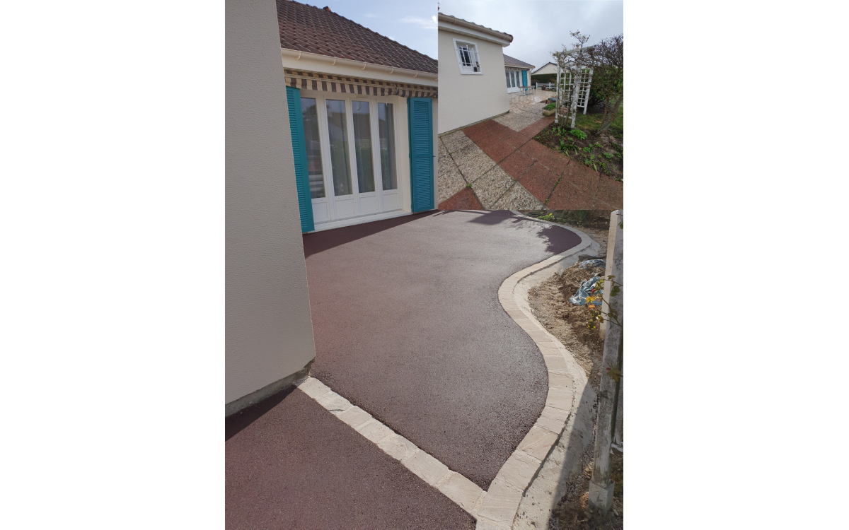 Cration Entre de maison en enrob  chaud et pavage dallage  mennecy ralise le 11/01/2021