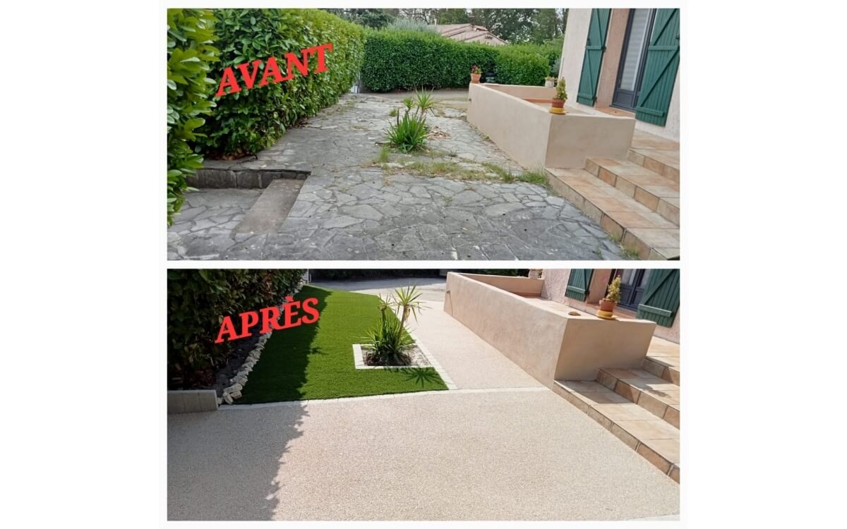 Conception Entre de maison en Dm green, Hydrostar et Pav la couture  Saint-Christol-ls-Als cre le 20/09/2024