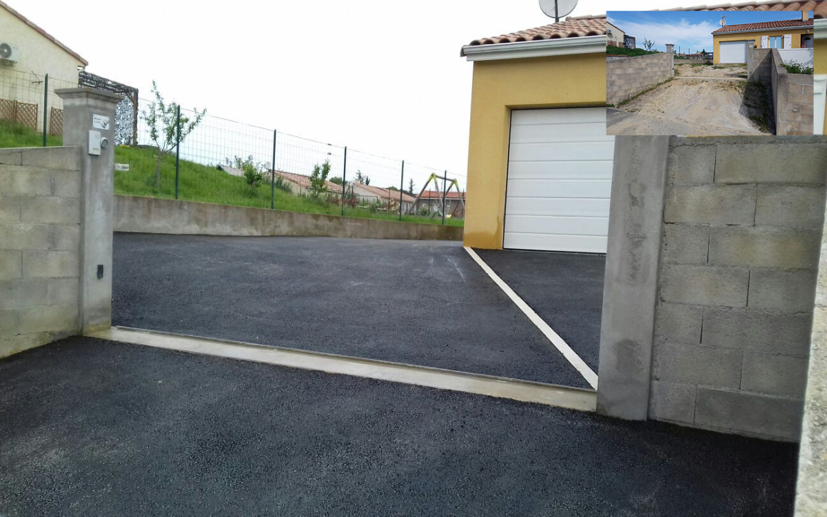 Cration Entre de maison en enrob noir  chaud  Castres ralise le 21/08/2018