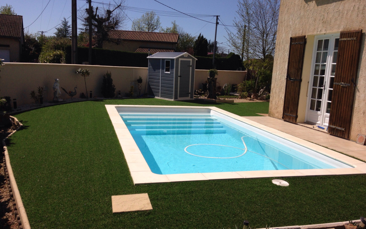 Ralisation Plage de piscine en Dm green - Dordogne conue le 18/05/2021