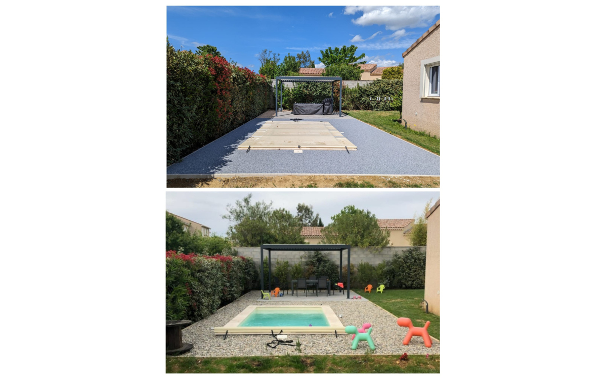 Cration Plage de piscine en Hydrostar  MONTELIMAR ralise le 31/05/2023