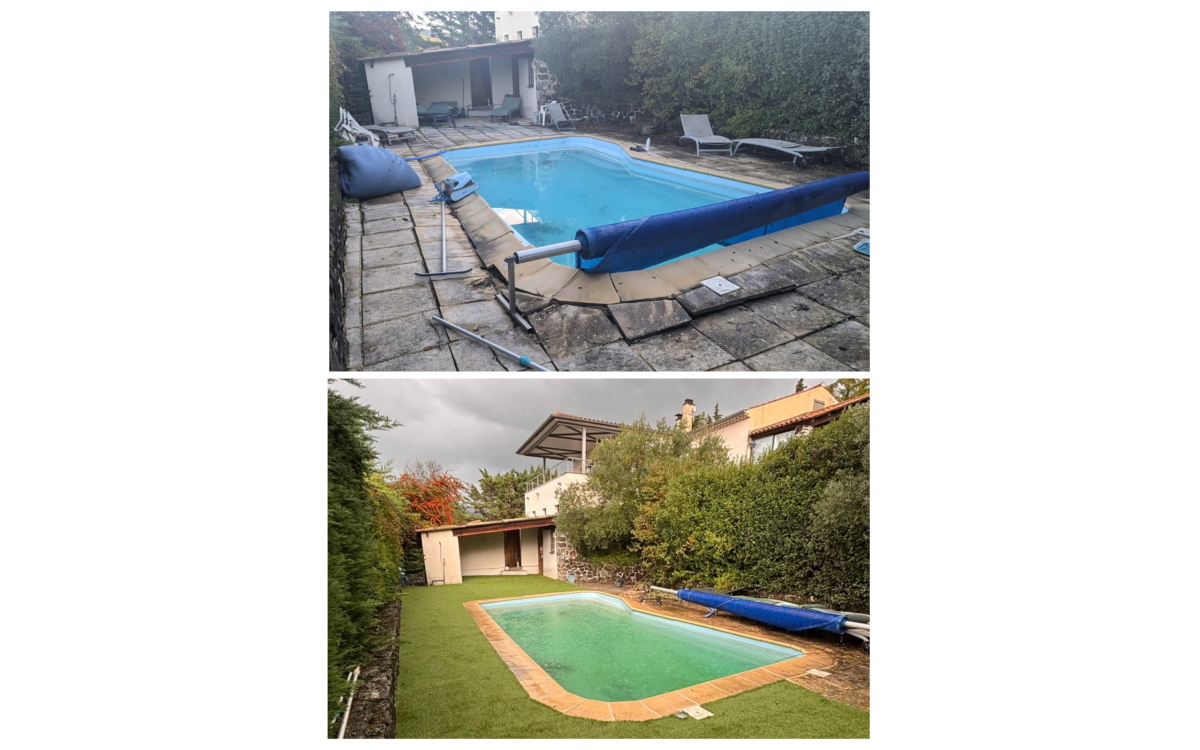 Ralisation Plage de piscine en Dm green - Drme conue le 30/10/2024