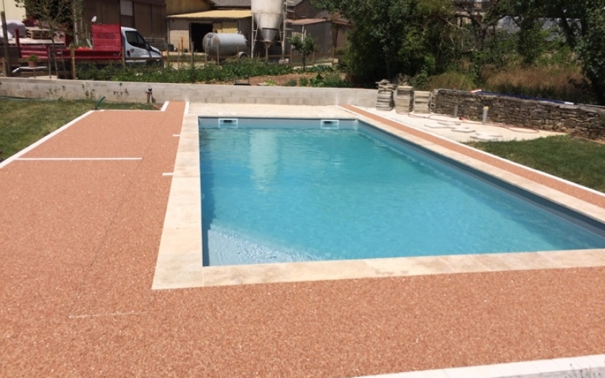 Cration Plage de piscine en Hydrostar - Entreprise Chierici  Cruejouls conue le 21/09/2018