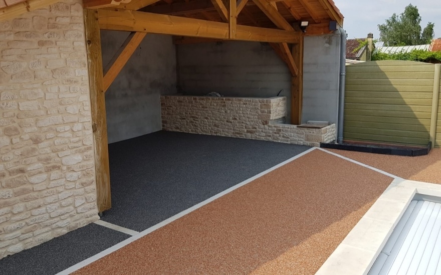 Cration Plage de piscine en Hydrostar dans les Landes - Entreprise Lavaurs  Arengosse ralise le 01/10/2018