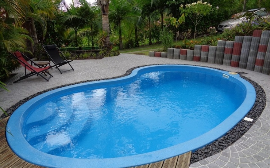 Cration Plage de piscine en Pavage  La Runion ralise le 04/06/2019
