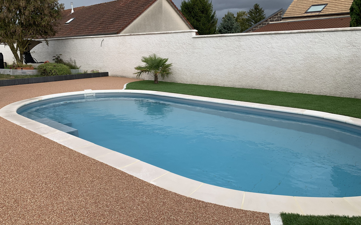 Cration Plage de piscine en Dm green et Hydrostar  DIJON