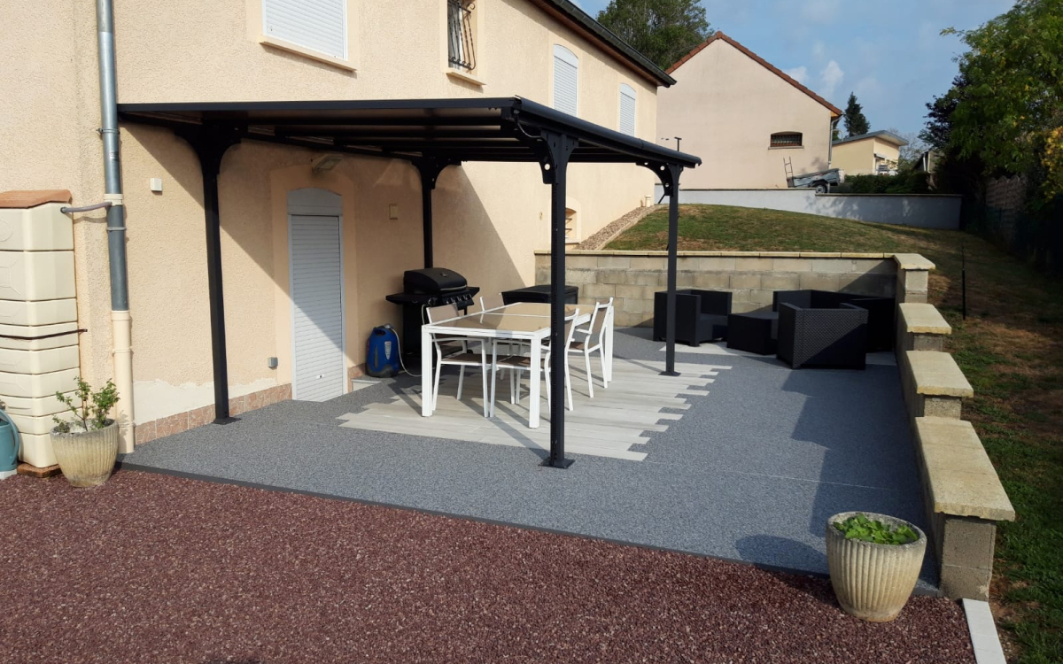 Cration Terrasse en Alvostar, Boib et Hydrostar  Le  Breuil conue le 01/07/2019