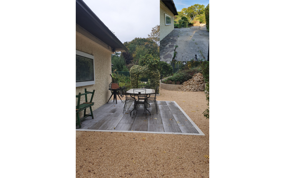 Cration Terrasse en Alvostar, Boib et Pav la couture  courcouronnes