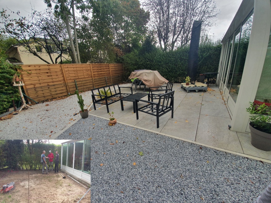 Conception Terrasse en Alvostar, grs crame et Pav la couture  courcouronnes cre le 11/01/2021
