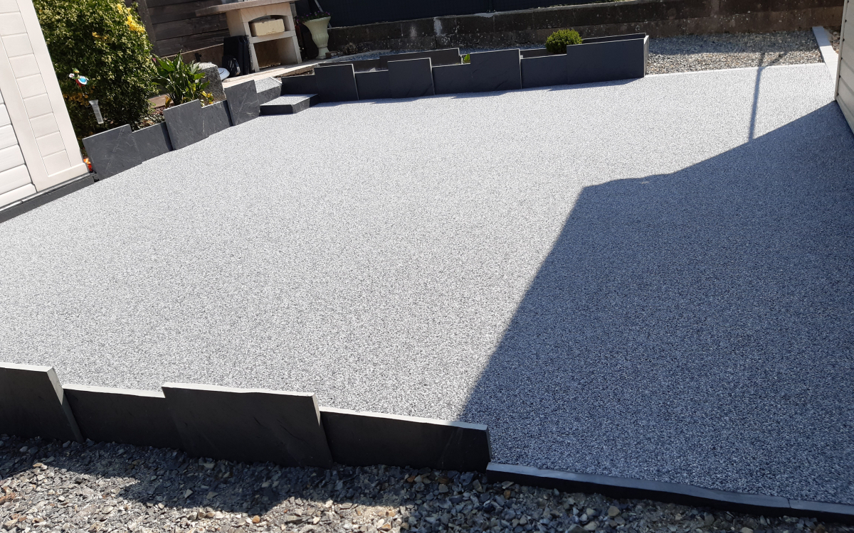 Cration Terrasse en Hydrostar Gris Perle  Mayenne conue le 23/06/2020