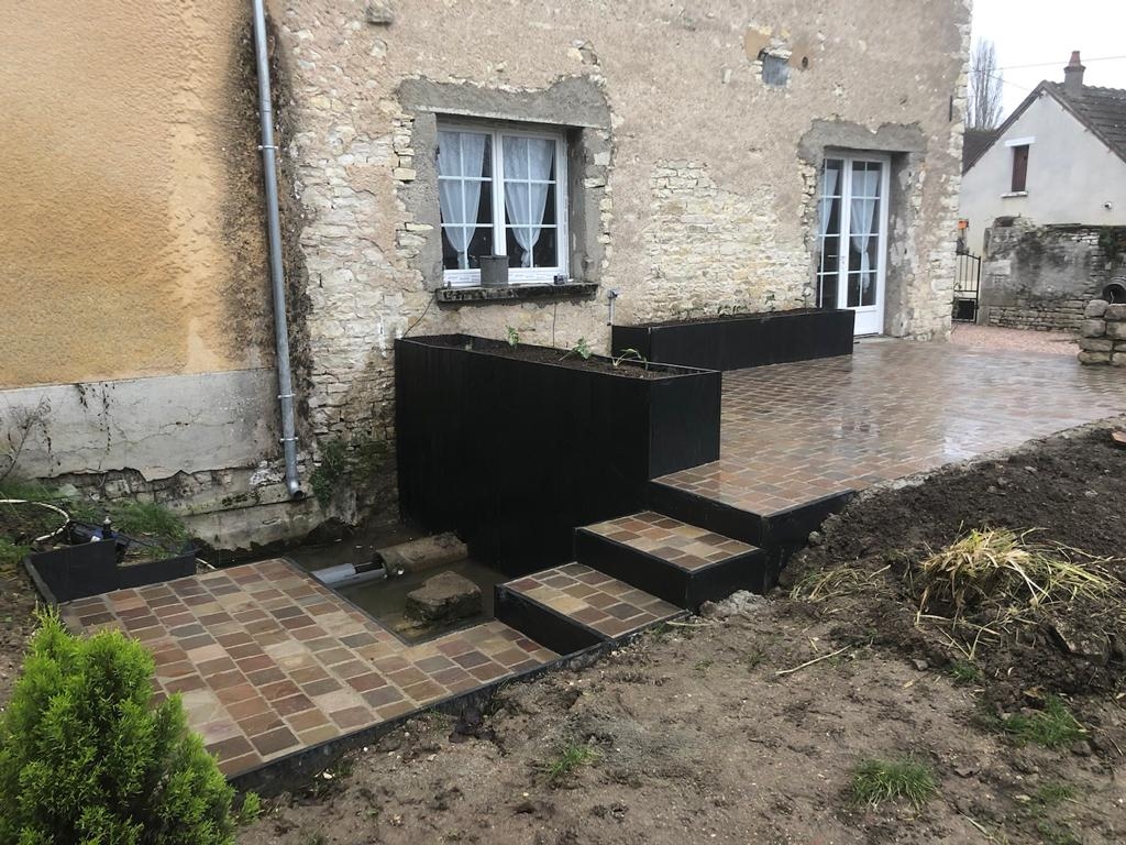 Cration Terrasse en pavage dallage  accolay ralise le 06/01/2021