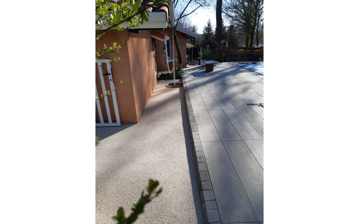 Conception Terrasse en grs crame, Hydrostar et Pav la couture  Lucbardez  ralise le 13/04/2021