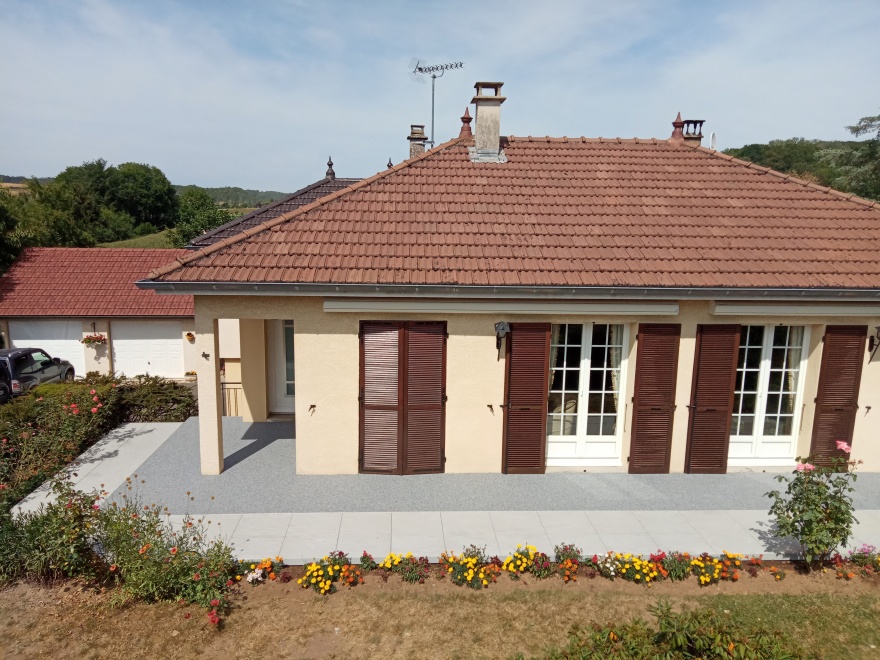 Cration Terrasse en Hydrostar et terrasse sur plots  scey sur saone ralise le 22/07/2019