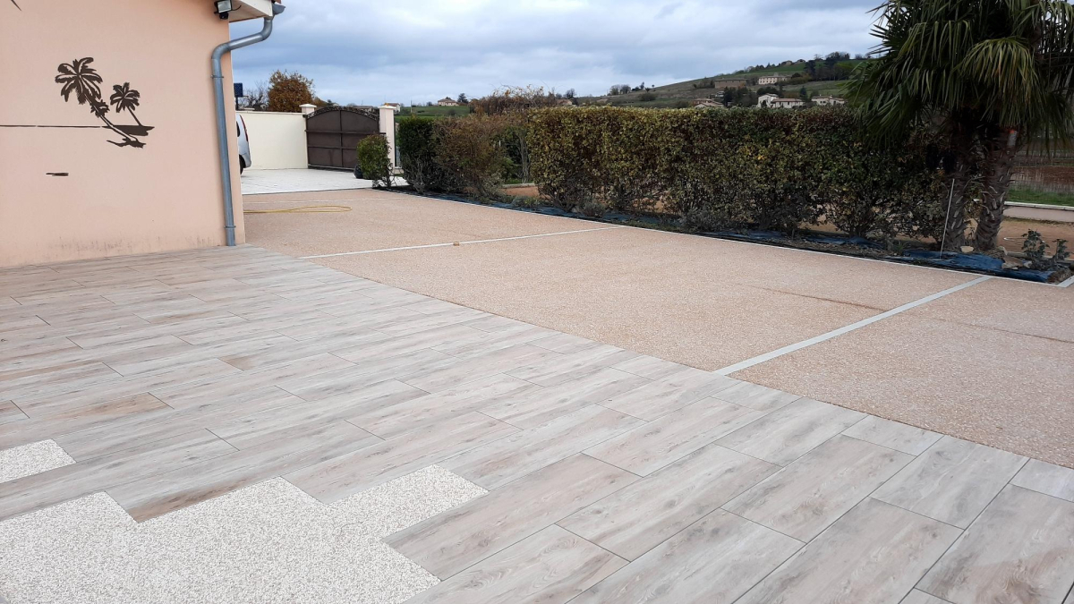 Conception Terrasse en bton decoratif, Hydrostar et terrasse sur plots  Pommiers cre le 16/11/2020