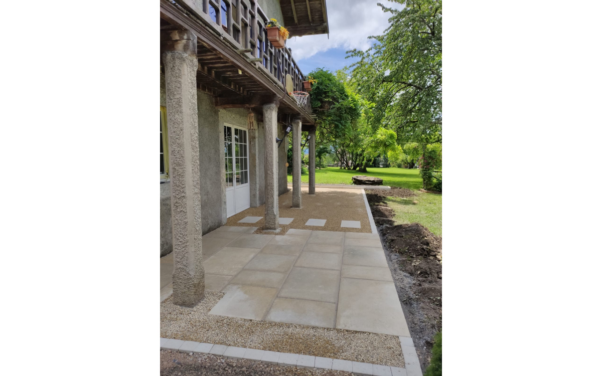 Cration Terrasse en Alvostar, pavage dallage et Pav la couture  FESSY conue le 11/06/2020