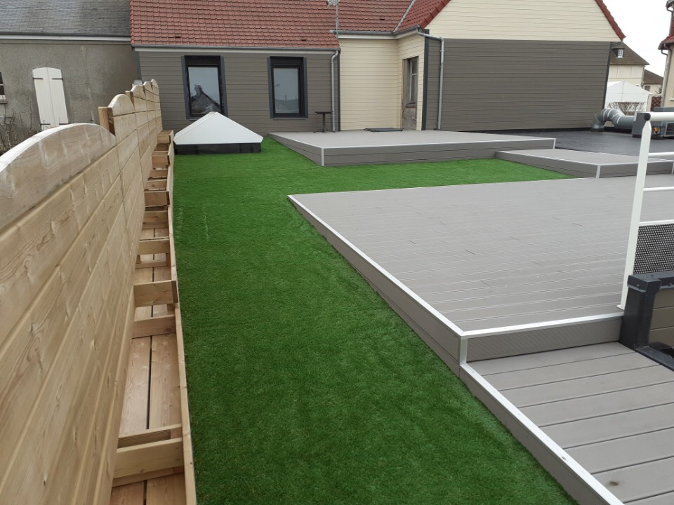 Ralisation Terrasse de toit en Dm green  FORT MAHON PLAGE cre le 13/12/2021