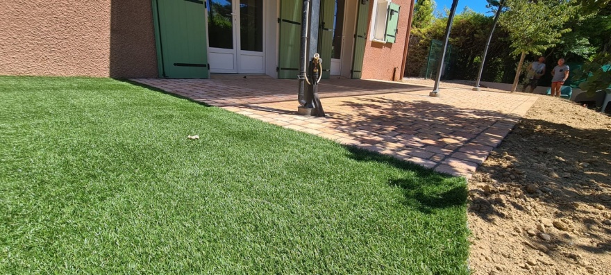 Conception Terrasse en Dm green et pavage dallage  Als cre le 26/07/2022