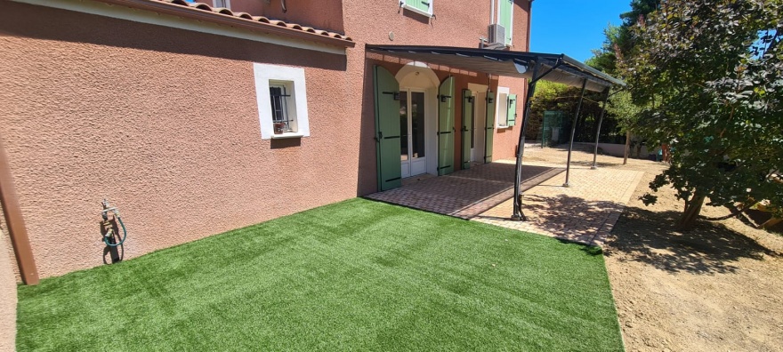 Cration Terrasse en Dm green et pavage dallage  Als ralise le 26/07/2022