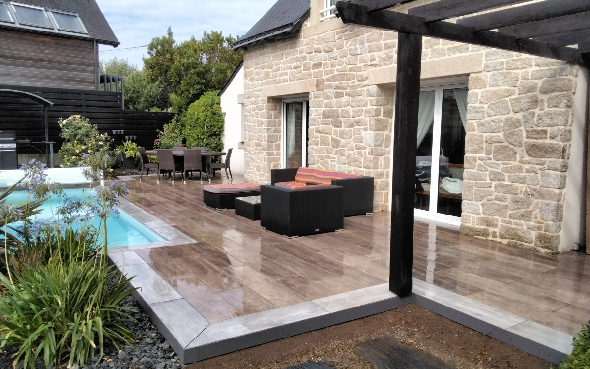 Ralisation Terrasse en terrasse sur plots  Saint philibert cre le 21/07/2022