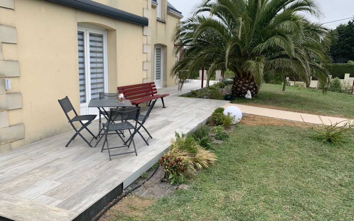 Ralisation Terrasse en pavage dallage et terrasse sur plots  Lingreville cre le 15/06/2022