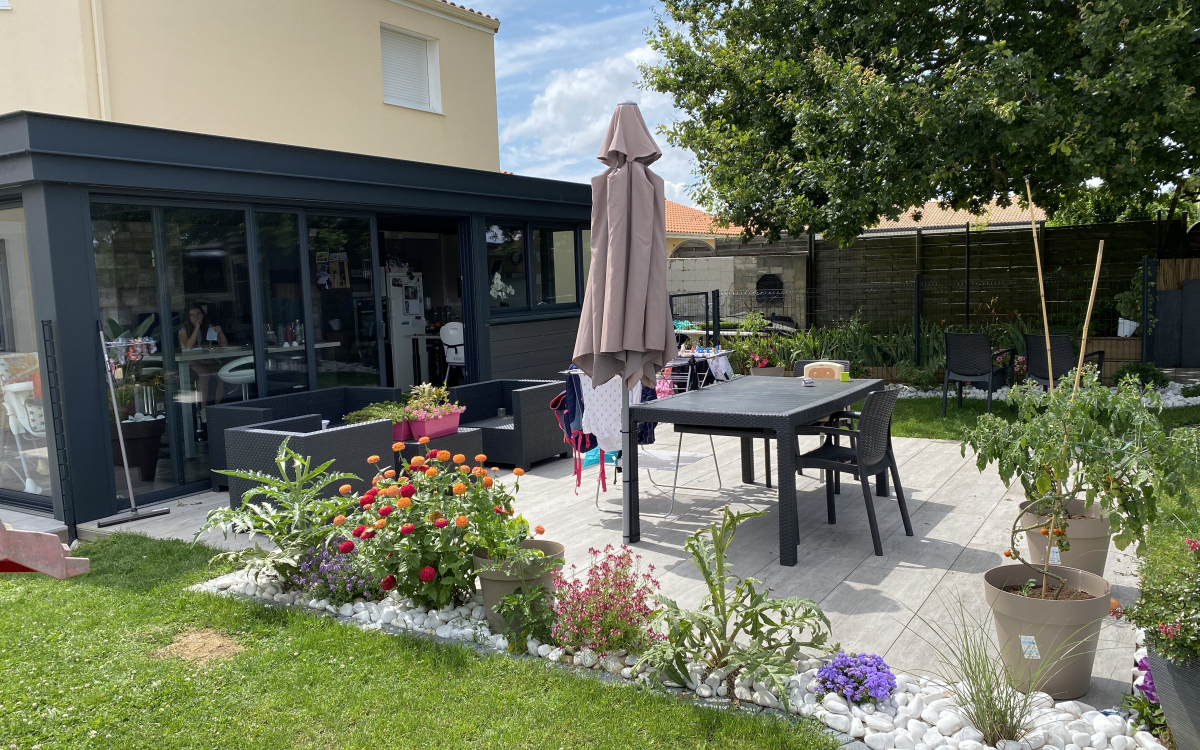 Conception Terrasse en grs crame et terrasse sur plots  Begrolles en Mauges cre le 19/05/2022