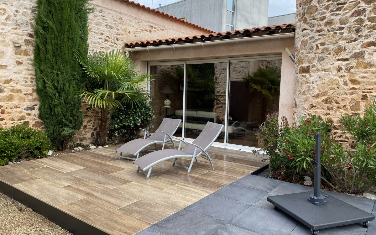 Cration Terrasse en grs crame  Cholet ralise le 28/06/2021