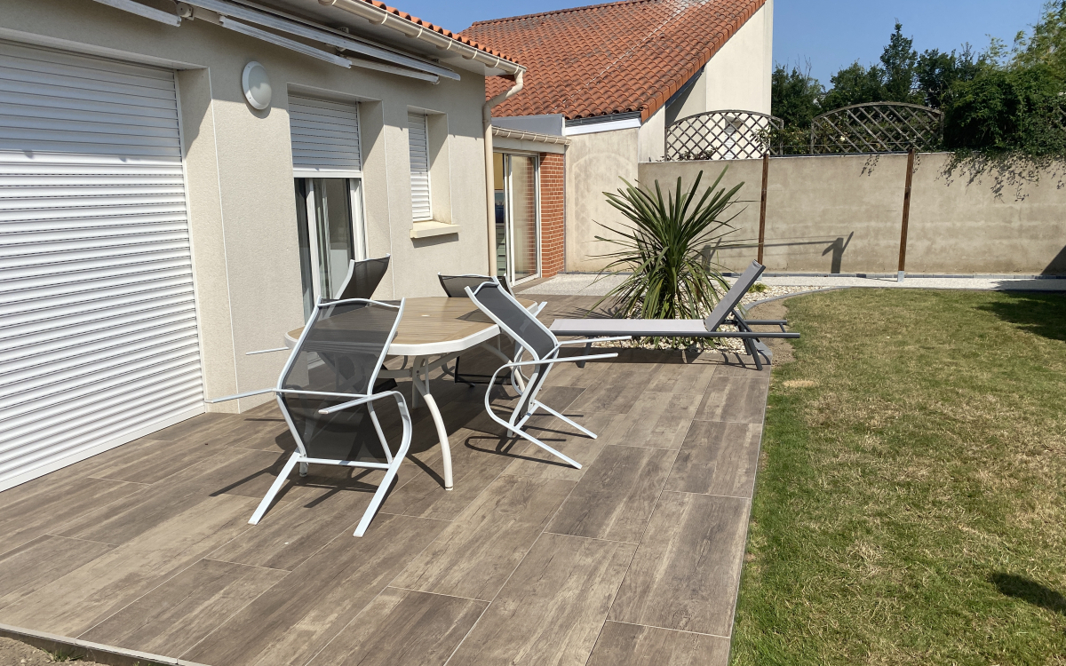 Cration Terrasse en grs crame, Hydrostar et Pav la couture  Cholet ralise le 19/07/2021