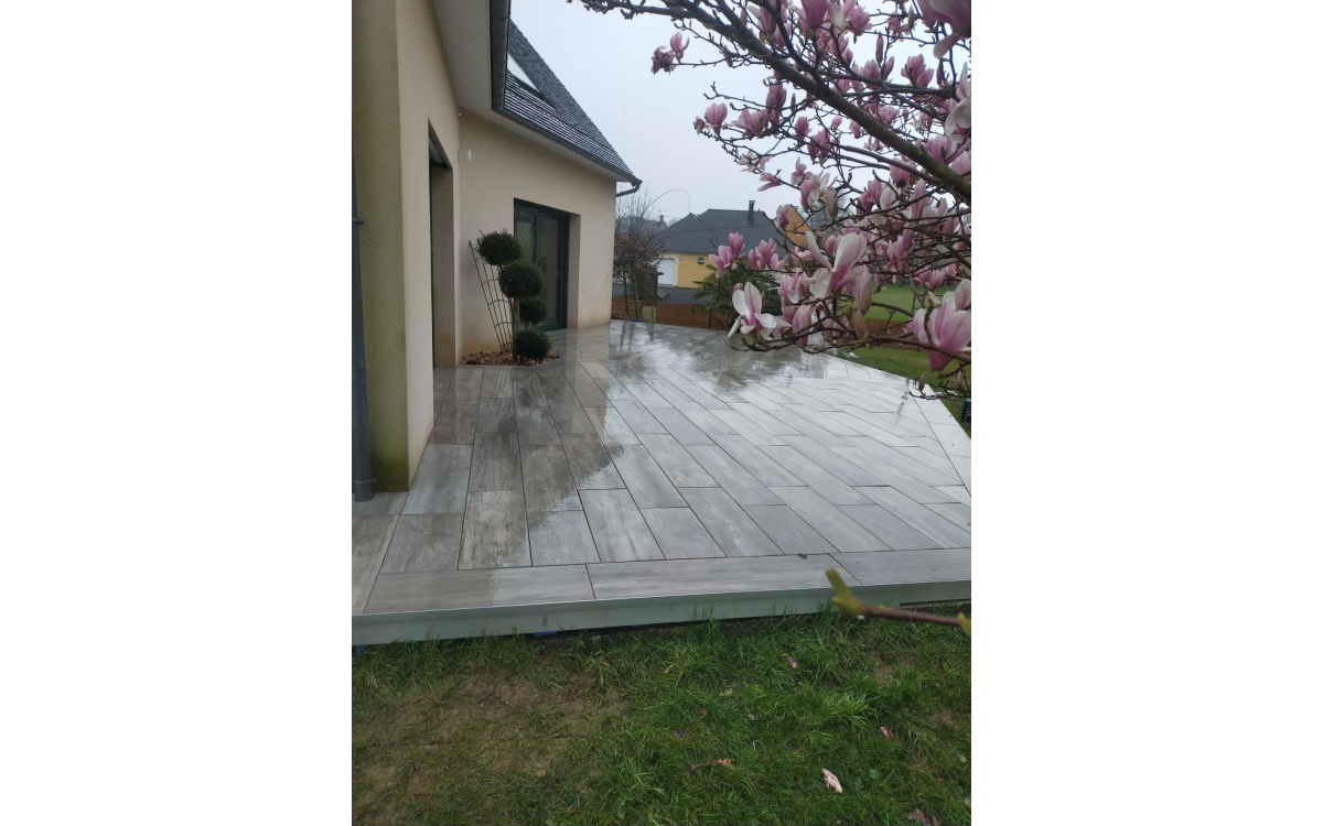 Cration Terrasse en grs crame - Manche ralise le 27/03/2024