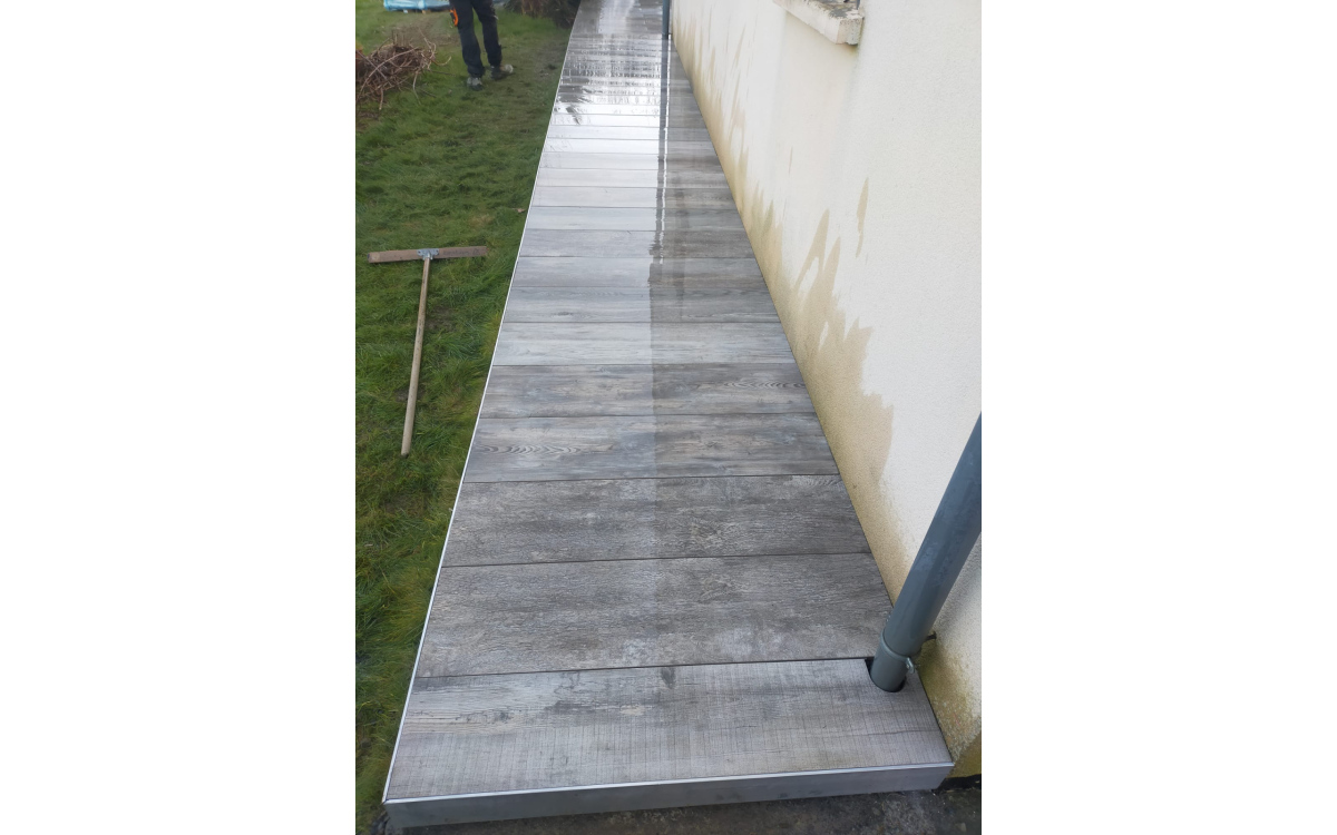 Cration Terrasse en grs crame - Manche ralise le 27/03/2024