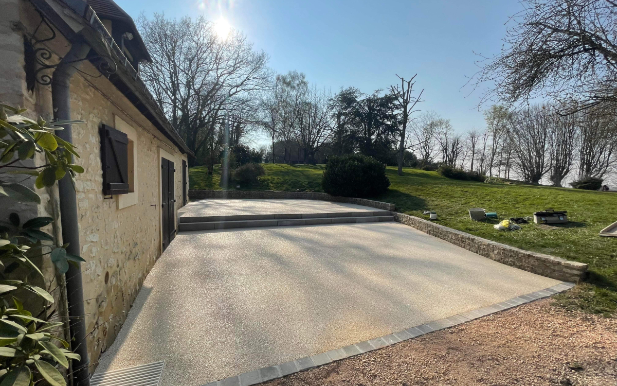 Cration Terrasse en Hydrostar et pavage dallage  APPENAI SOUS BELLEME  conue le 29/03/2024