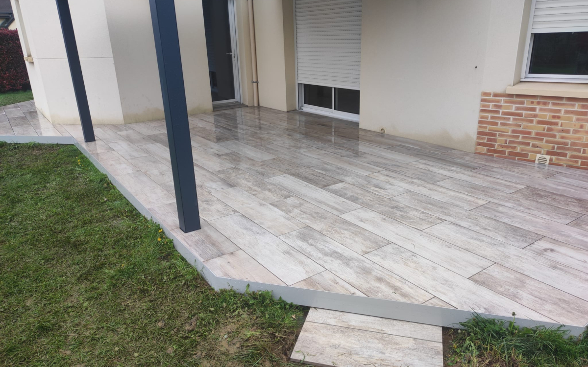 Ralisation Terrasse en pavage dallage cre le 29/04/2024