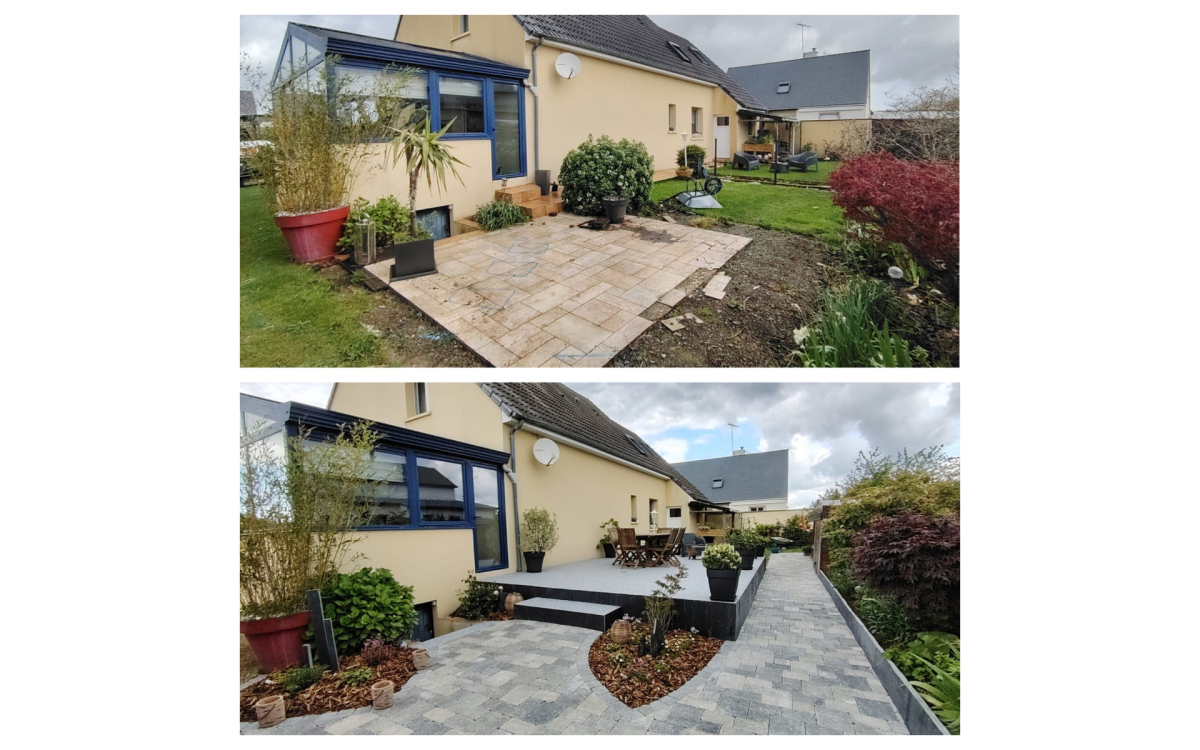 Conception Terrasse en pavage dallage - Manche ralise le 11/07/2024