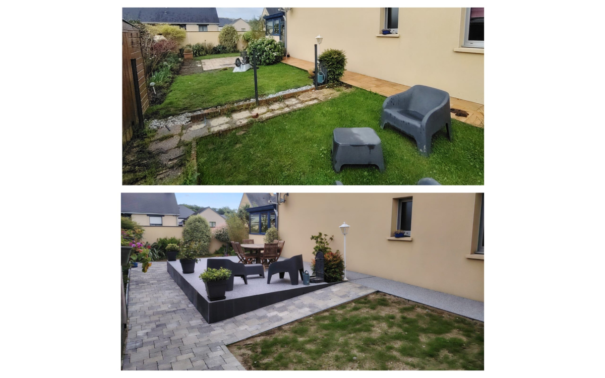 Conception Terrasse en pavage dallage - Manche ralise le 11/07/2024