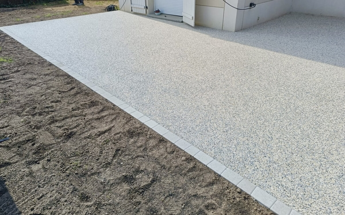 Ralisation Terrasse en Hydrostar et Pav la couture  PARMAIN
