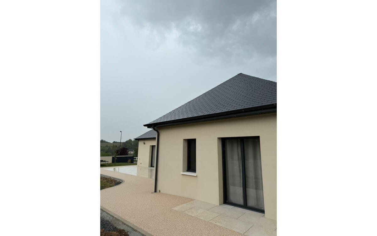 Ralisation Terrasse en dallage sur plots, Hydrostar et Pav la couture  Bretteville sur Laize  conue le 22/05/2025