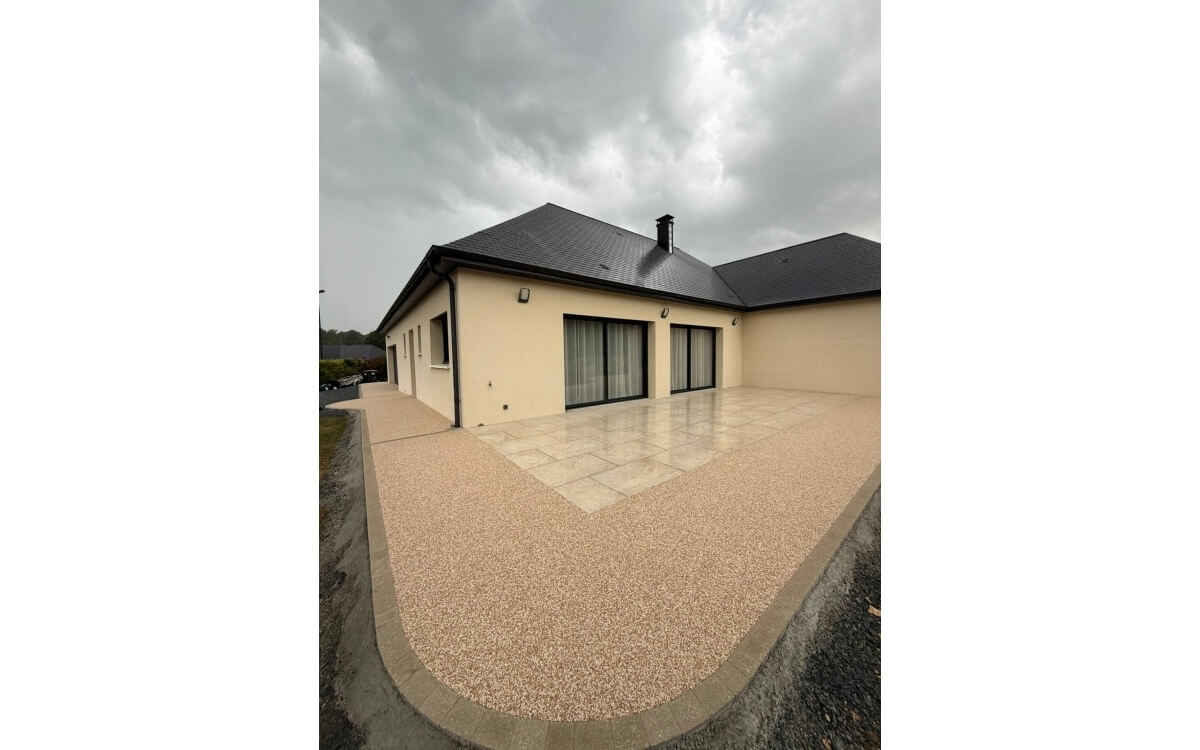 Ralisation Terrasse en dallage sur plots, Hydrostar et Pav la couture  Bretteville sur Laize  conue le 22/05/2025