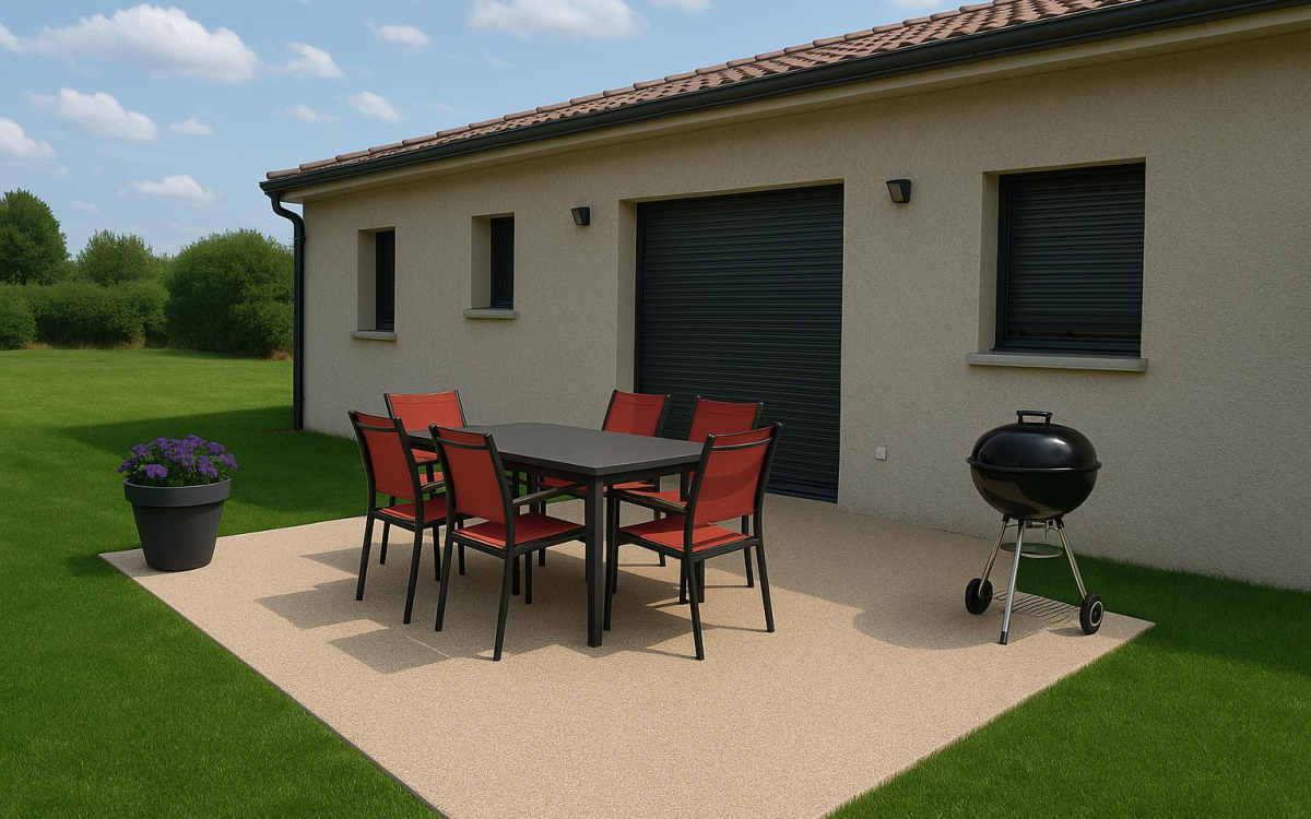 Cration Terrasse en Hydrostar  SAINT PRIEST BRAMEFANT ralise le 09/07/2025