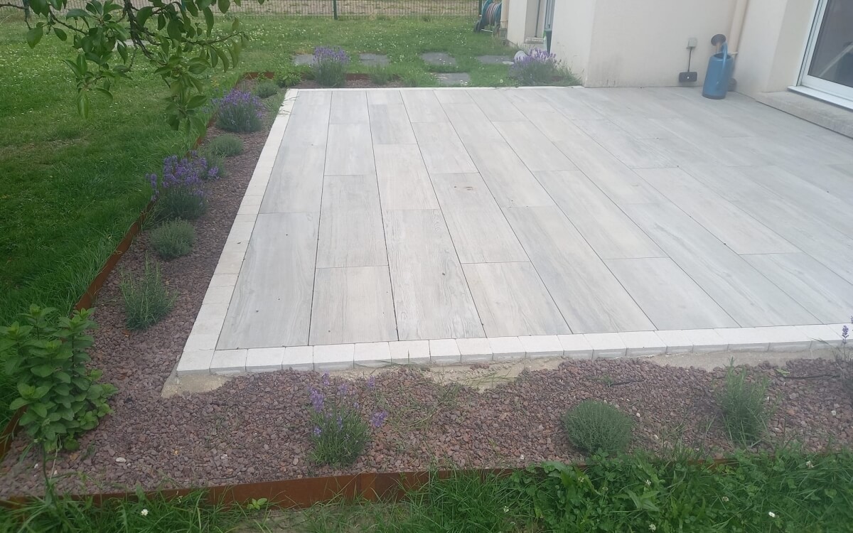 Cration Terrasse en dallage et Pav la couture  franconville conue le 19/02/2025