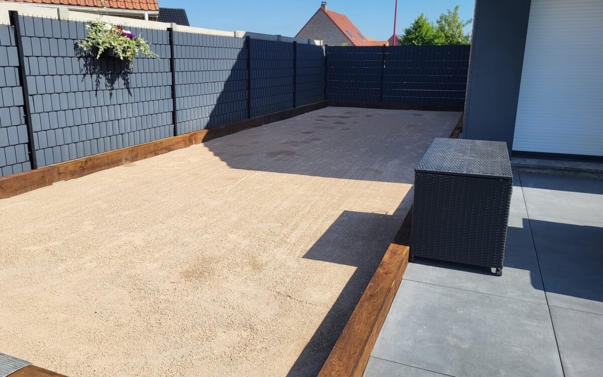 Ralisation Terrasse en grs crame  CAPELLE BROUCK conue le 27/06/2025