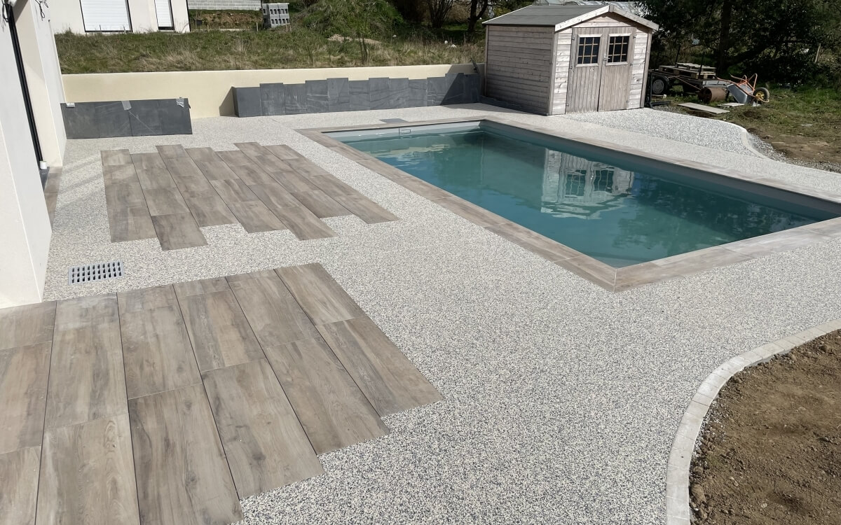 Cration Terrasse en grs crame et Hydrostar Nuage - Ctes d'armor